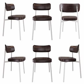 Cadeira Alloa Fixa com 4 Pés 50 X 44,7 X 83,8 Cm com 6 Unidades Café/Branco Epoxi