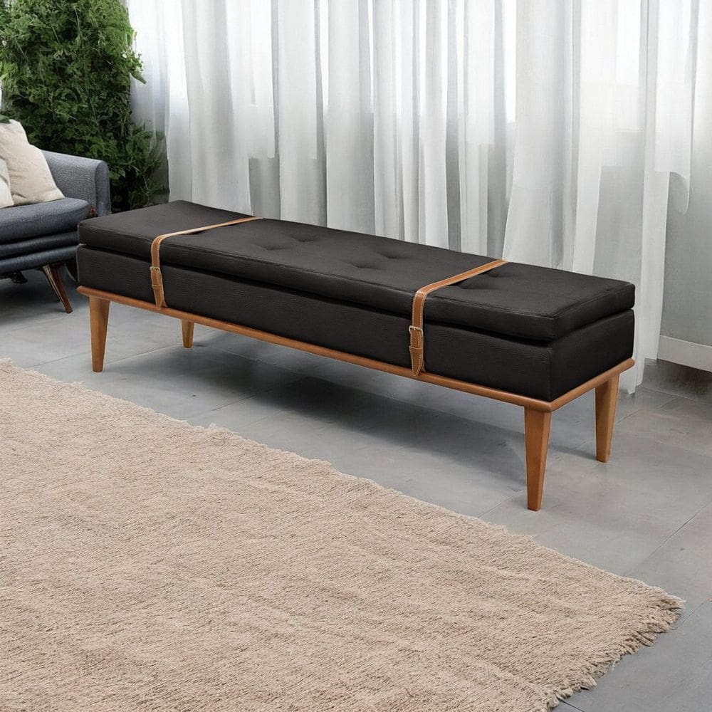 Recamier Luxo Madeira Maciça Londres Preto