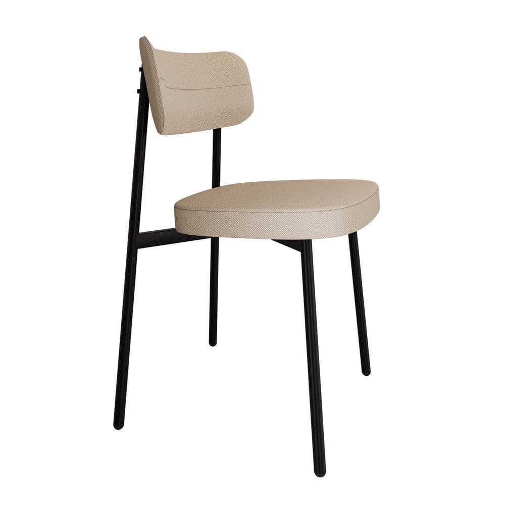 Cadeira Alloa Fixa com 4 Pés 50 X 44,7 X 83,8 Cm com 1 Unidade Corriente Areia/Preto Epoxi