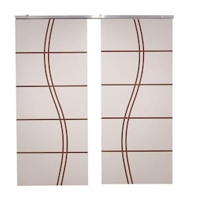 Porta Dupla Branco Prime Frisada Kit Alumínio Fs Duplo - 210x180