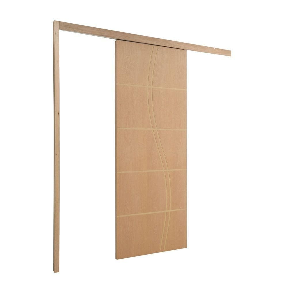 Porta De Correr P- Verniz Frisada Fs Duplo 210x60