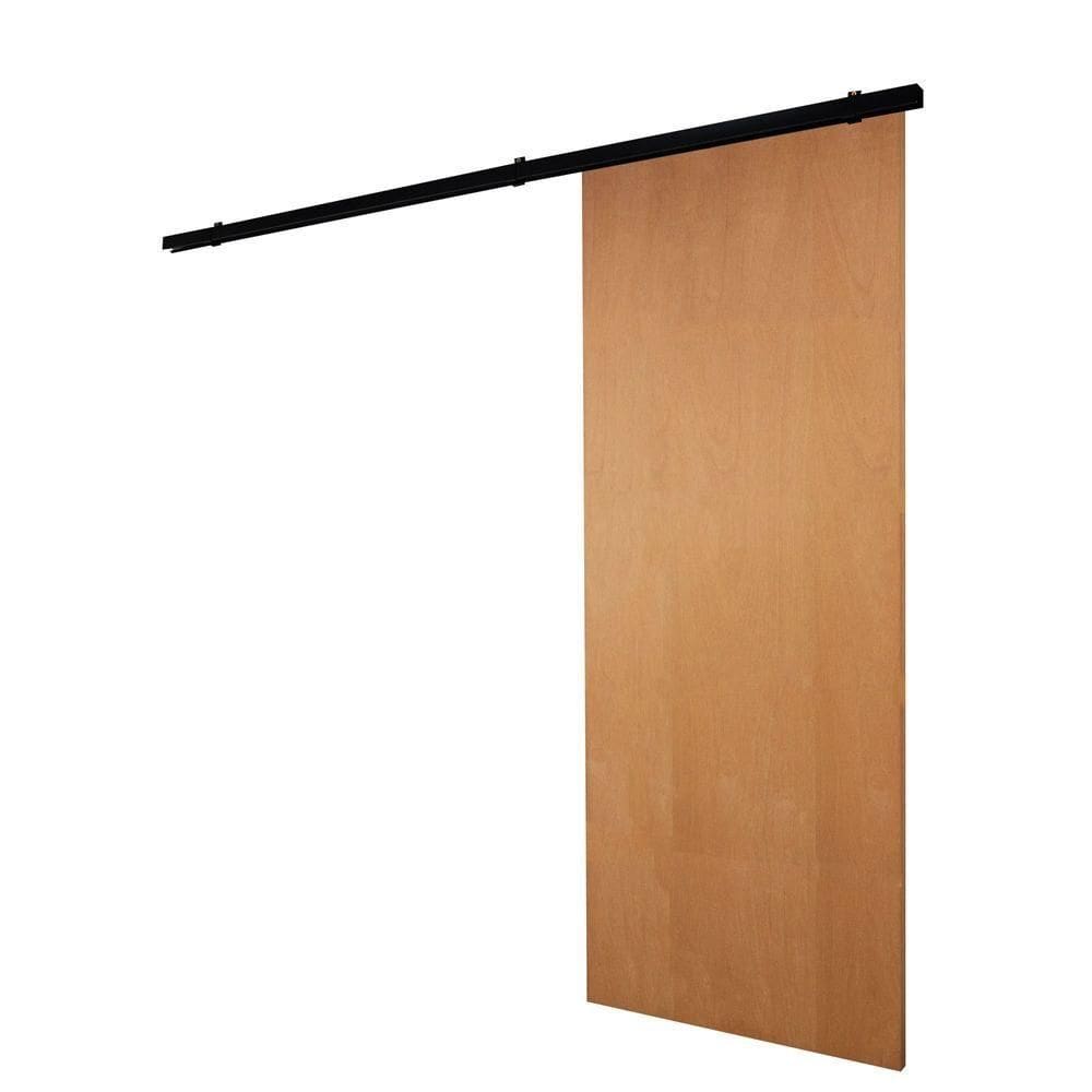Porta De Correr Verniz Com Kit Alumínio Preto - 210x60