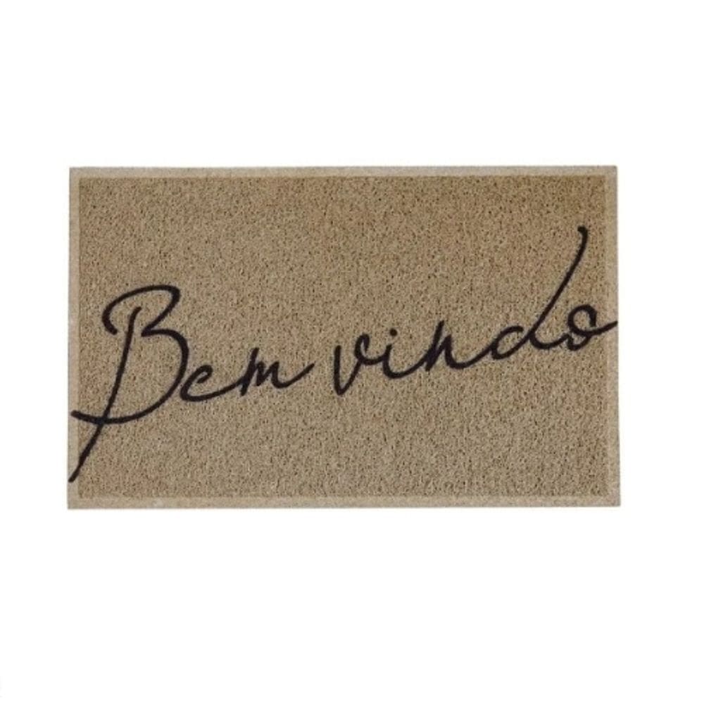 Capacho Vinil Bem Vindo Bege 40X50cm Kapazi
