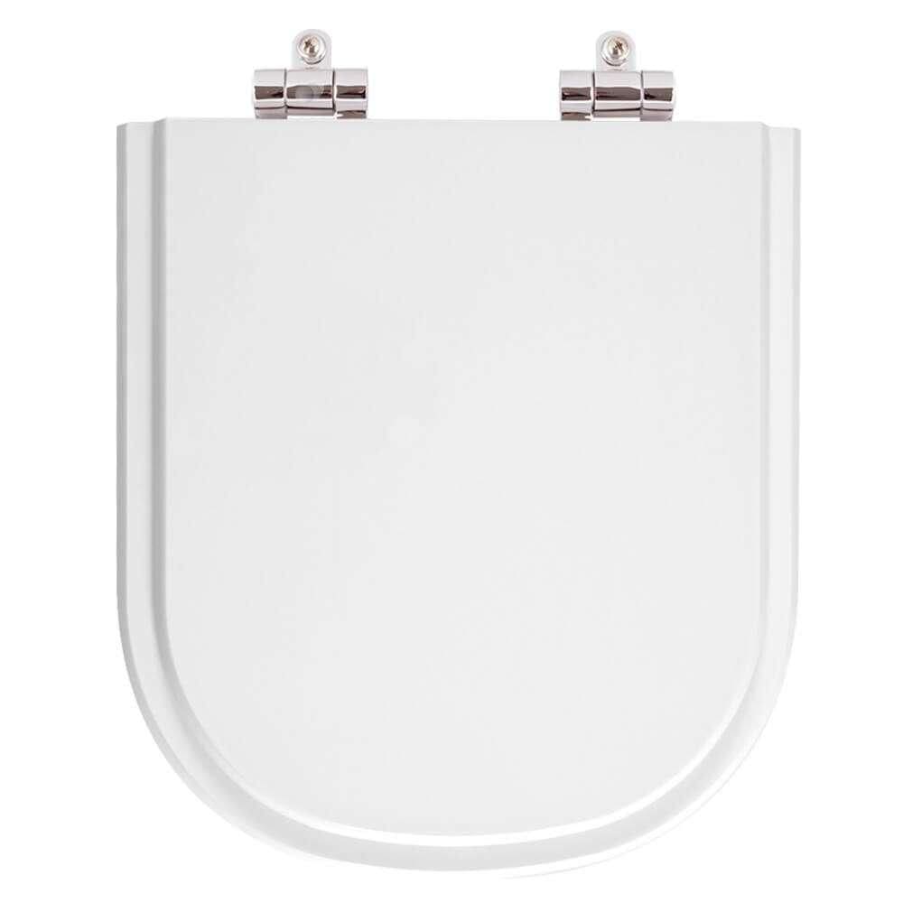 Assento Sanitário Poliester Soft Close Flox Branco para vaso Fiori 6lpf