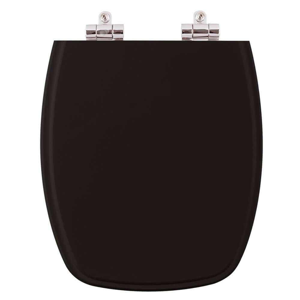 Tampa de Privada Poliéster Soft Close Amarilis Preto para louça Fiori 6lpf