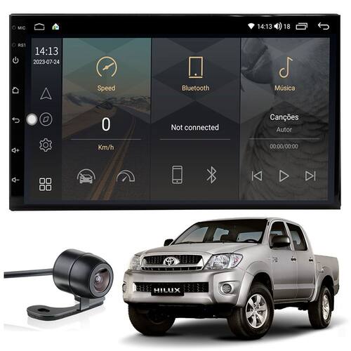 Central Multimídia Hilux 2006 2007 2008 2009 2010 Tela IPS de 7" Polegadas Quad Core 2GB Carplay e Android Auto GPS + Câmera de ré