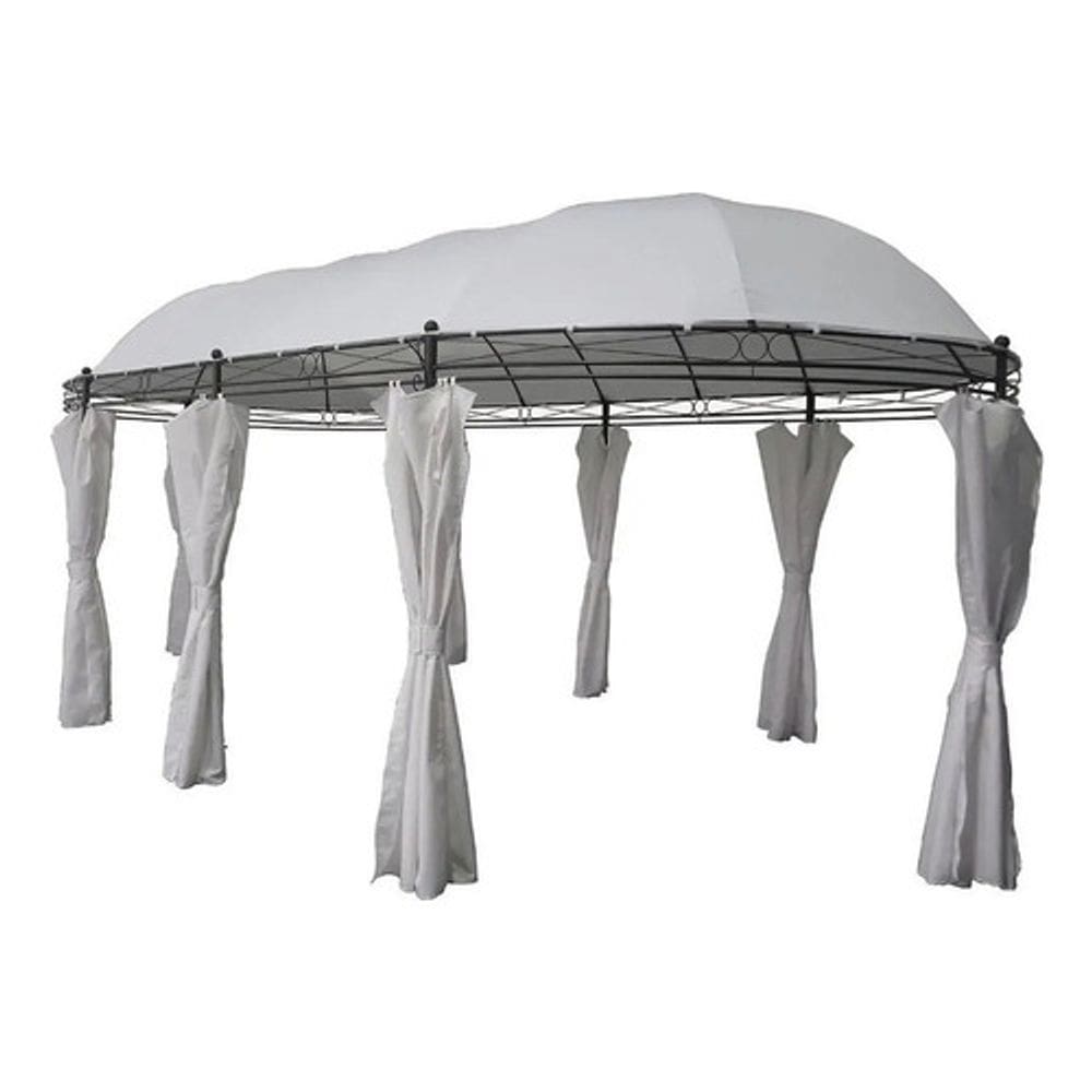 Tenda Gazebo Pergolado Oval Com Cortinas 6x3m - Jardim Delux