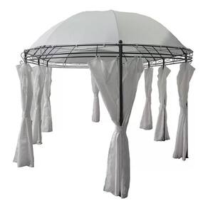 Tenda Gazebo Pergolado Redondo Com Cortinas 3,5m - Jardim