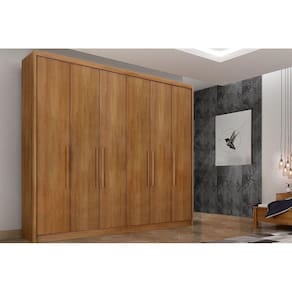 Guarda Roupa Casal 6 Portas e 6 Gavetas Santoro/Bolonha Cumaru - Novo Horizonte