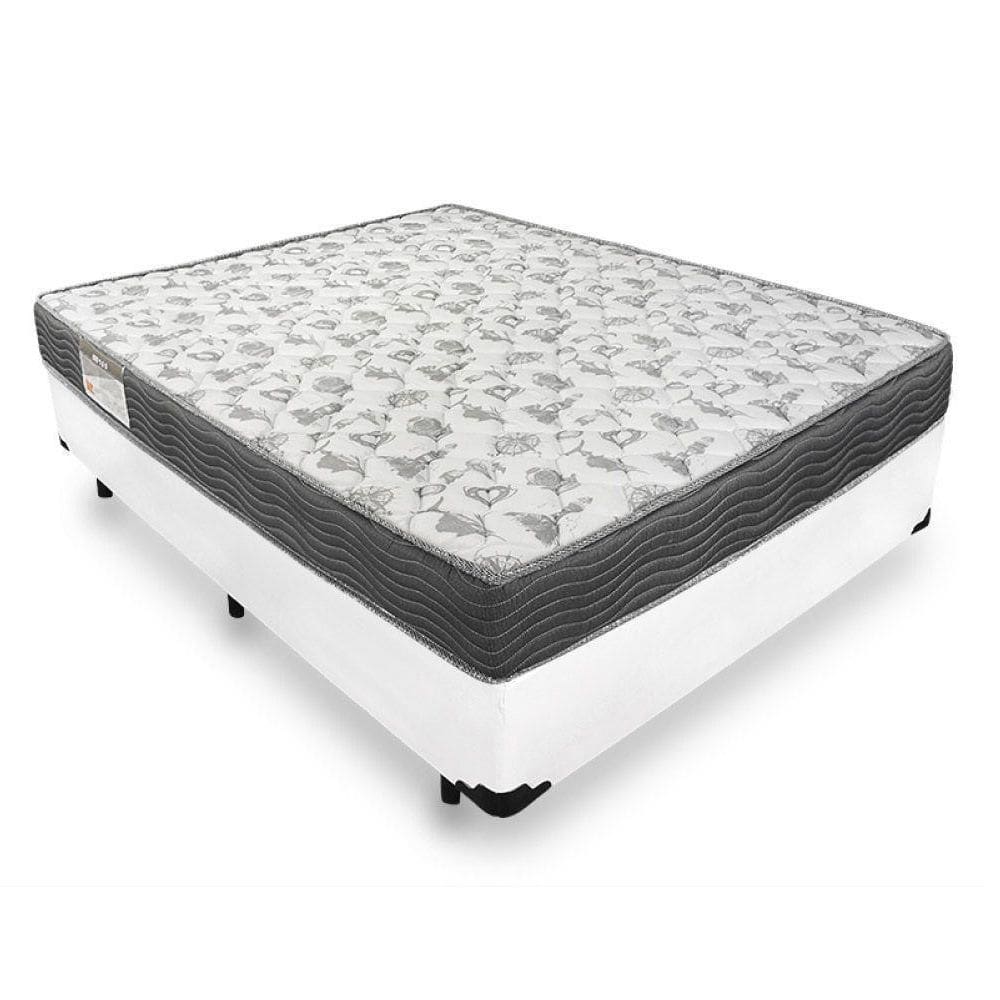 Cama Box Casal + Colchão Ortobom ISO 100 D33 48x138x188 Branco