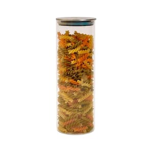 Pote de vidro 1,7L com tampa inox hermético redondo - Tud