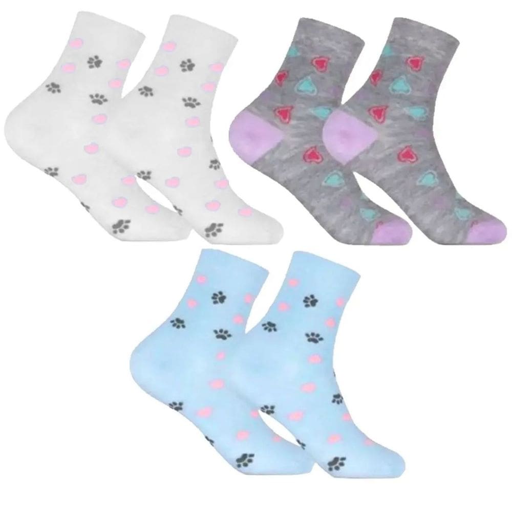 Kit Meia 3 Pares Feminina Cano Longo em Algodão Confort Rpwl21092