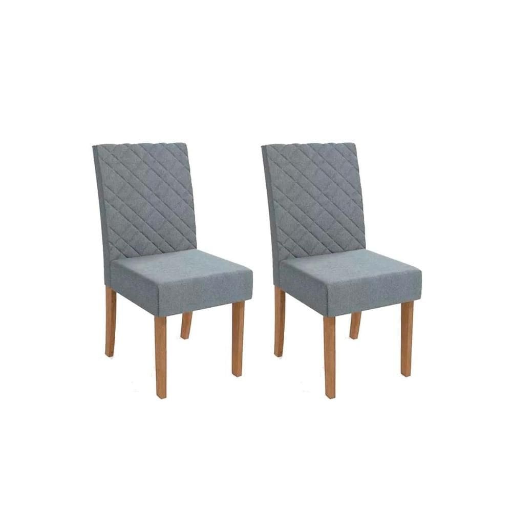 Cadeira Sala de Jantar 2CAD133NG Kit 2 Un Nogueira/Veludo Cinza Titanio A050 - Kappesberg