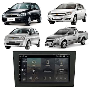 Central Multimídia Corsa Meriva Montana Vectra GT Tela IPS 7" Polegadas Quad Core 2GB Carplay e Android Auto GPS + Câmera de ré
