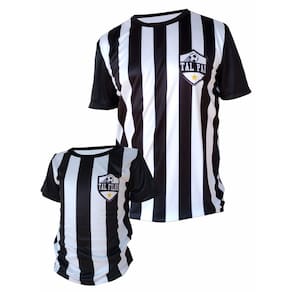 Camiseta Esportiva Tal Pai Tal Filho Adulto e Infantil Listrada Preto Branco