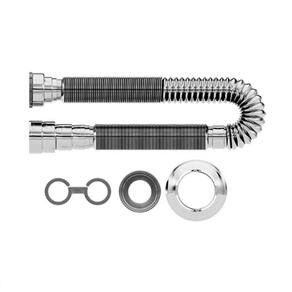 Sifao Tubo Extensivel 1,50Cm Cromado Com Suporte Blukit