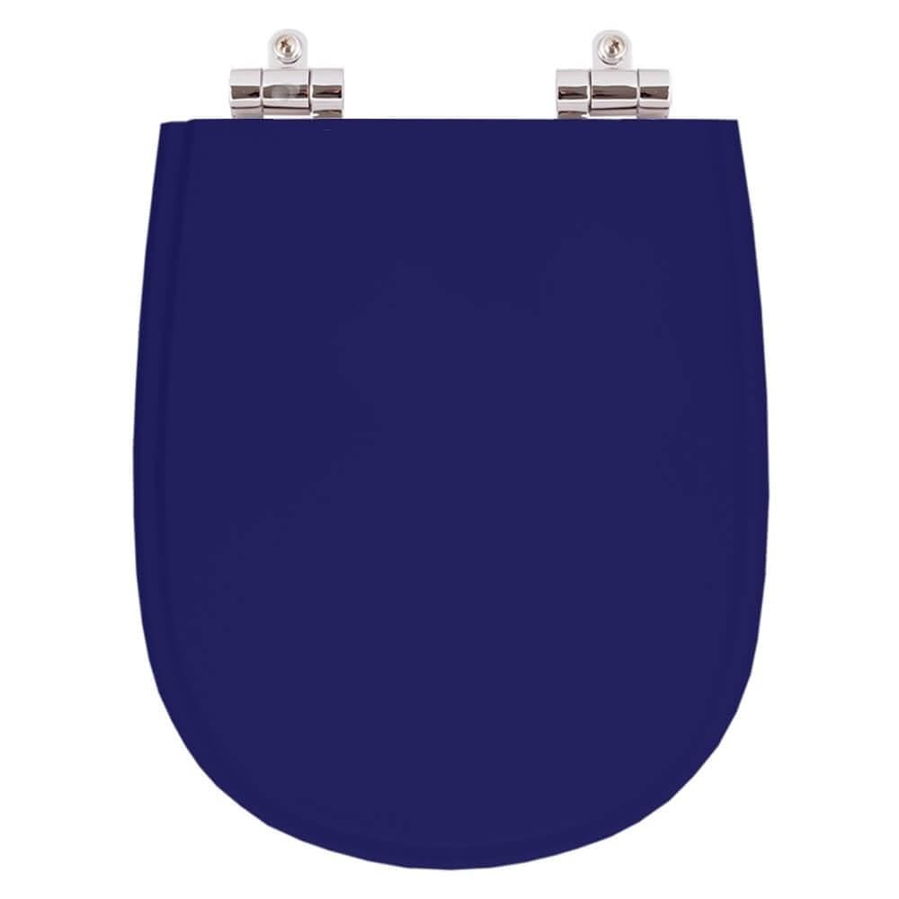 Assento Sanitario Poliester Com Amortecedor Paris Azul Cobalto Para Vaso Ideal Standard