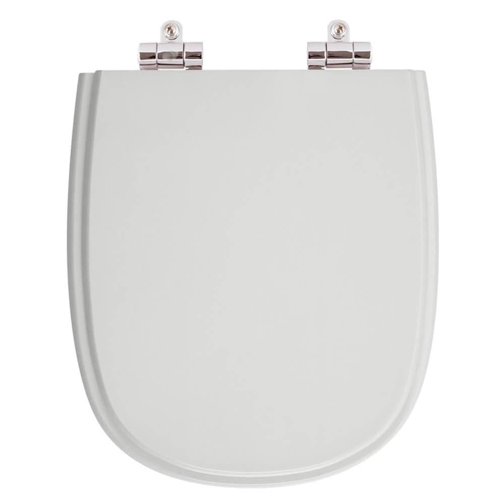 Assento Sanitario Poliester Com Amortecedor Paris Silver (cinza Claro) Para Vaso Ideal Standard