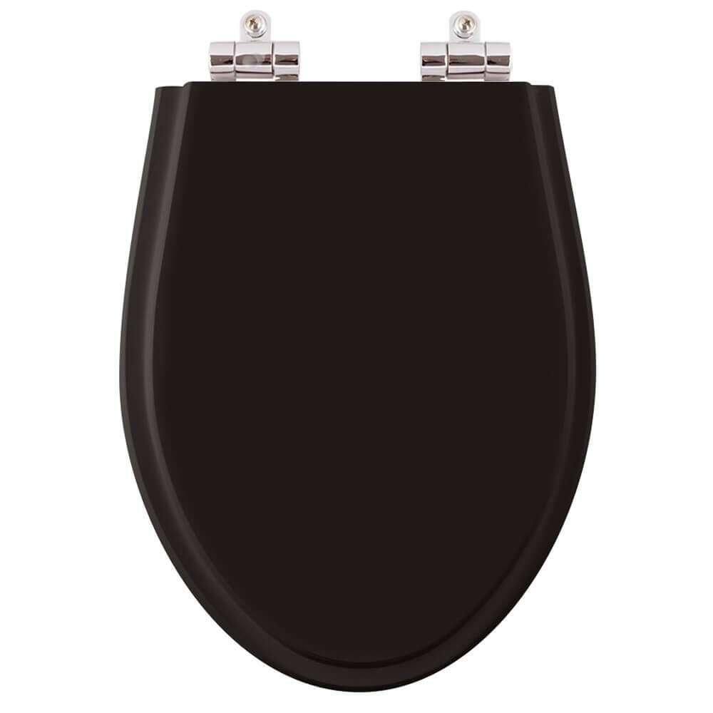 Assento Sanitário Poliester Soft Close Alpinia Preto para vaso Fiori 6lpf