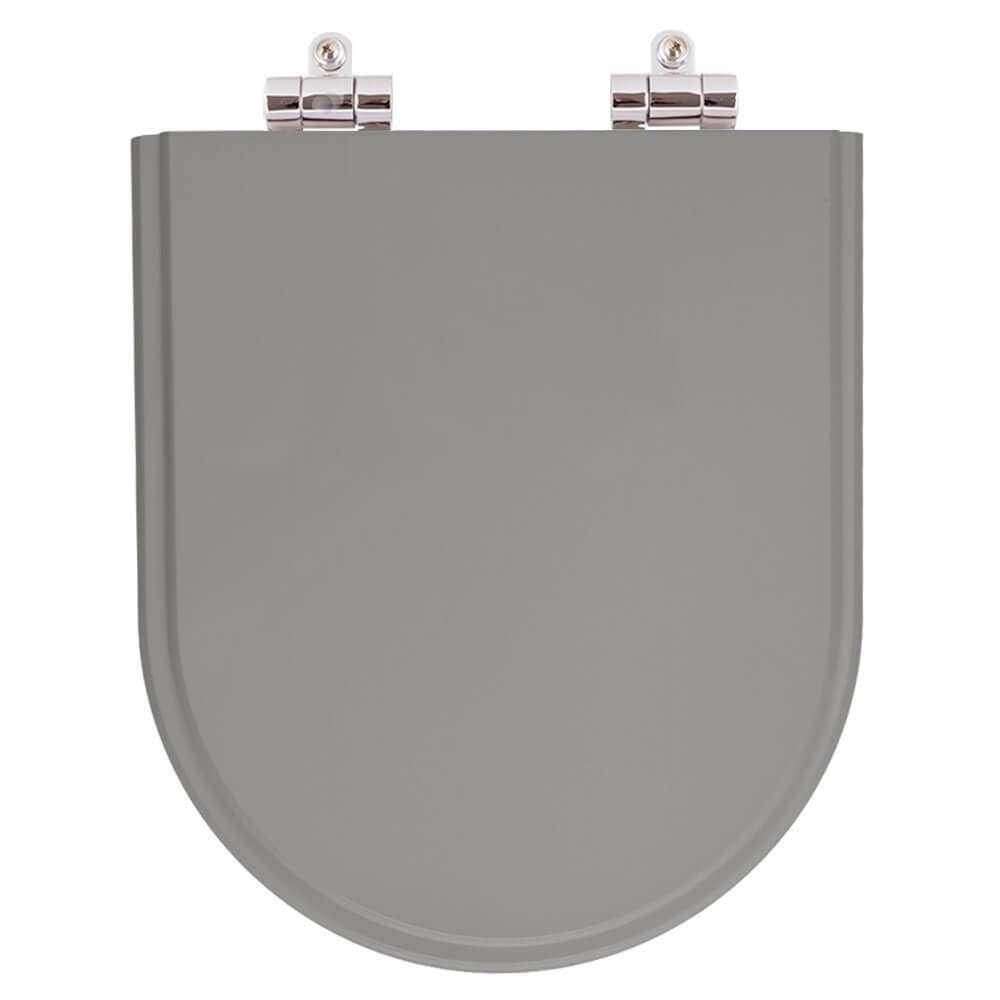 Assento Sanitário Poliester Soft Close Valentina Cinza Plus (Cinza Escuro) para vaso Hervy