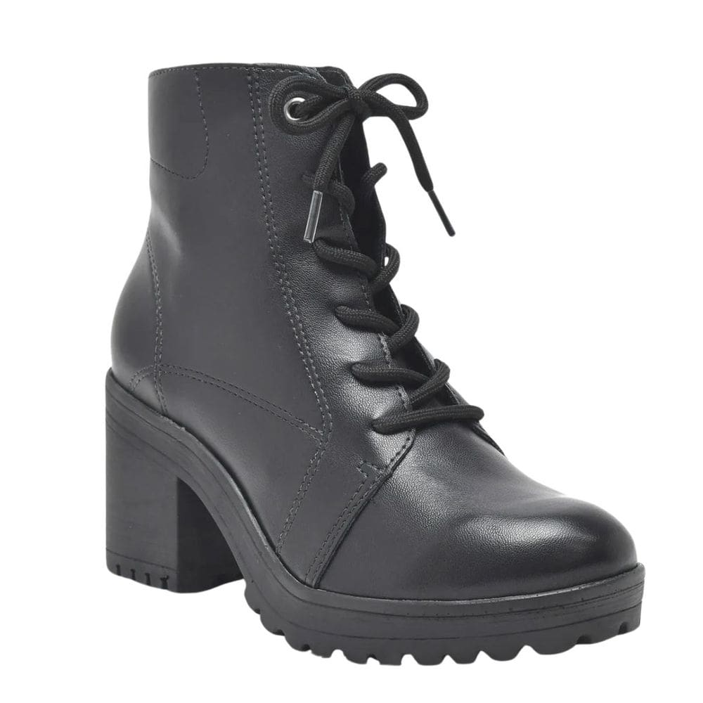 Coturno Via Marte Cano Curto Salto Médio Feminino Preto