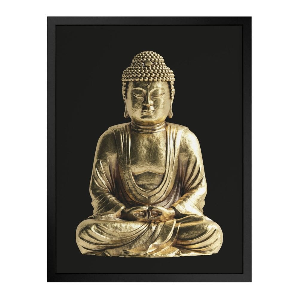 Quadro 60cm X 80cm Buda Fundo Tropical Artes Preto