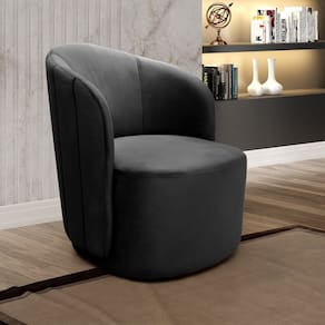Poltrona Concha Stela Decoração Moderna Sala, Recepção, Escritório Preto