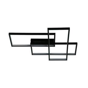 Plafon Moderno Em Alumínio Preto Led 90W Quad