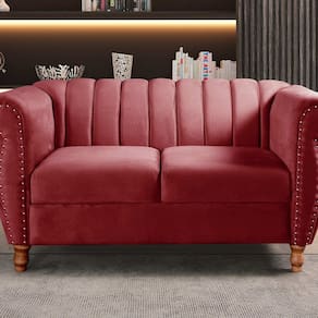 Namoradeira Realeza Sofá Chesterfield Decoração Sala Recepção Estilo Retrô Bordô