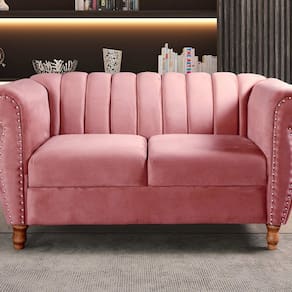 Namoradeira Realeza Sofá Chesterfield Decoração Sala Recepção Estilo Retrô Rosa