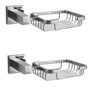 Kit 2 Saboneteira De Parede Vogue Inox Cromado Porta Sabonete