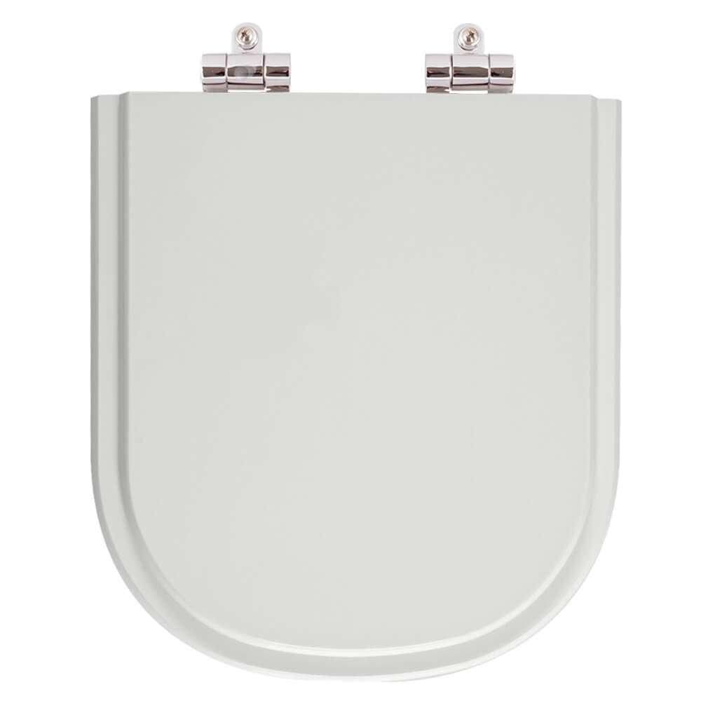 Assento Sanitário Poliéster Soft Close Flox Cinza Claro para vaso Fiori