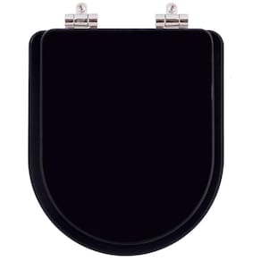 Assento Sanitario Poliester Com Amortecedor Carrara Preto Fosco Para Vaso Deca