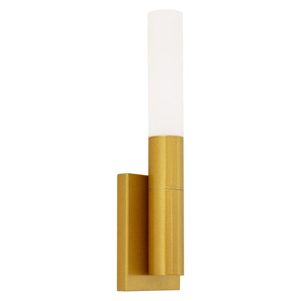 Arandela Parede Luminária Tubo 1 Difusor Sala Lavabo Dourado