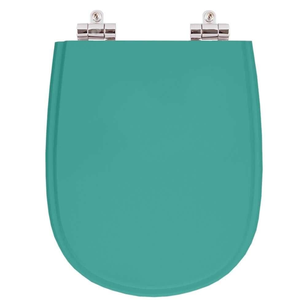 Assento Sanitario Poliester Com Amortecedor Paris Aquamarine Para Vaso Ideal Standard