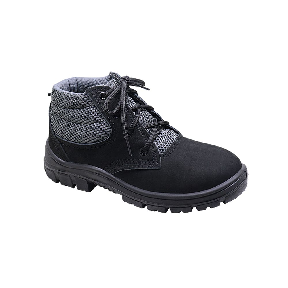 Bota De Segurança Para Trabalho Botina Coturno EPI Nobuck Kadesh Com Cadarço Preto