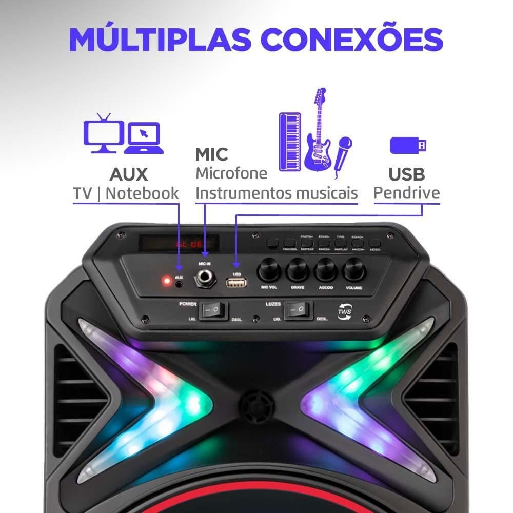 Caixa de Som Acústica Bluetooth 400W Mondial | Casas Bahia