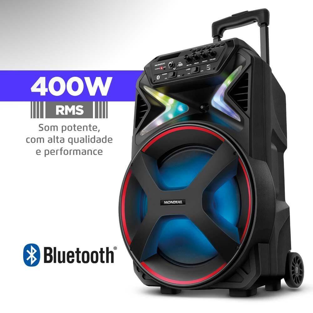 Caixa de Som Acústica Bluetooth 400W Mondial | Casas Bahia