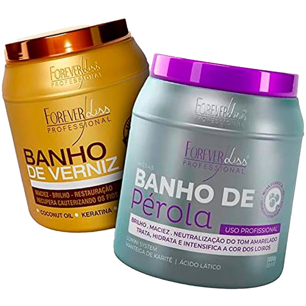 Kit Banho De Pérola 1kg e Banho De Verniz 1kg Forever Liss