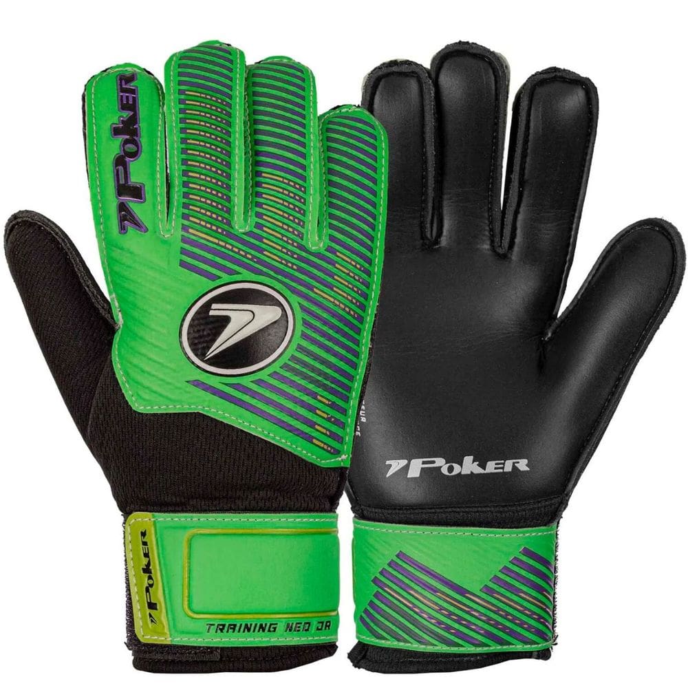 Luva de Goleiro Juvenil Unissex Futebol de Campo Training Neo Jr Super Grip Poker 01093