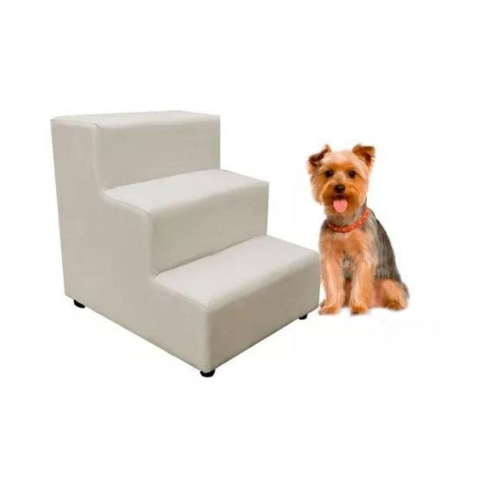 Escada Escadinha Pet Cachorro 3 Degraus Rampa Suede Dog