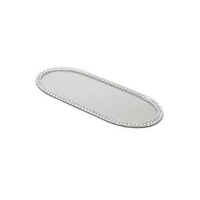 Bandeja Espelhada Oval Em Vidro 20x10cm Wolff