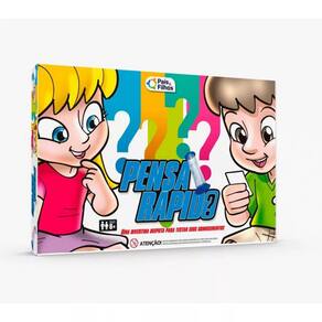 Jogo Infantil Pensa Rápido 180 Cartas Educativas com Ampulheta Pais e Filhos