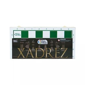 Jogo de Xadrez Dobrável 40cmx40cm em Madeira Portátil Pais e Filhos