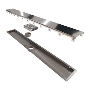 Ralo Linear Novii Seco 8886 75cm Saída Central com Tampa Inox Polida