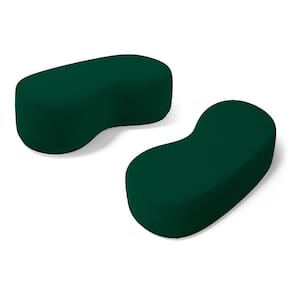 Kit 02 Puffs Decorativos Living Aisha Orgânico 02 Lugares Bouclê Verde - Desk Design