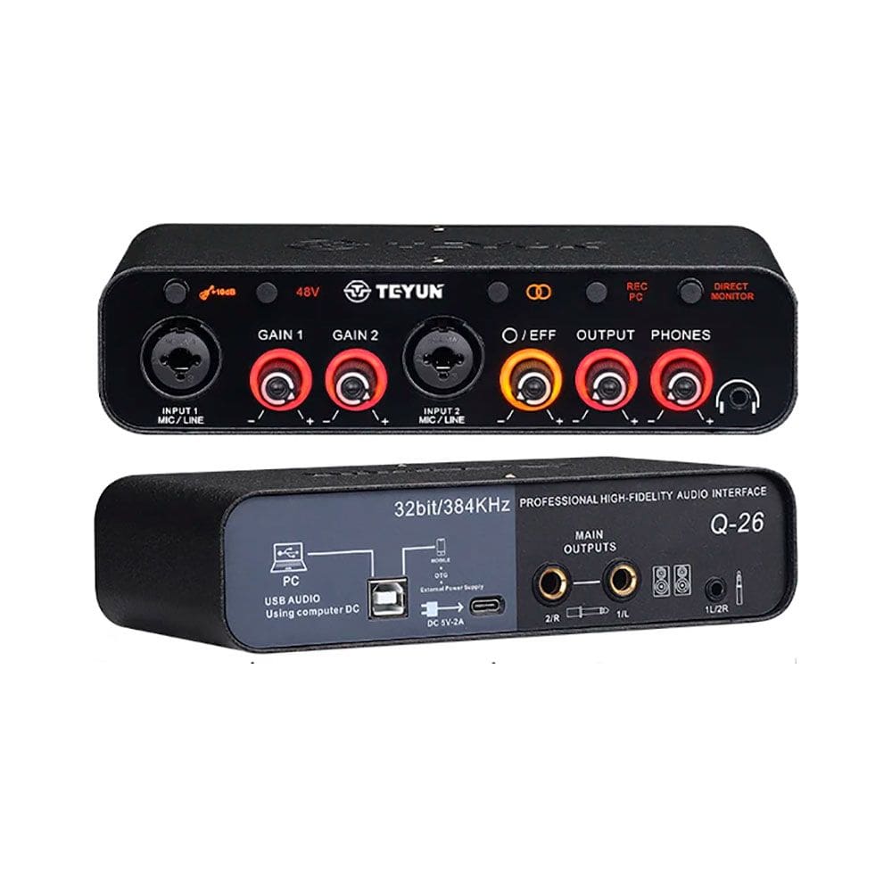 Interface de Áudio Profissional Teyun Q26 2 Canais - AC2958