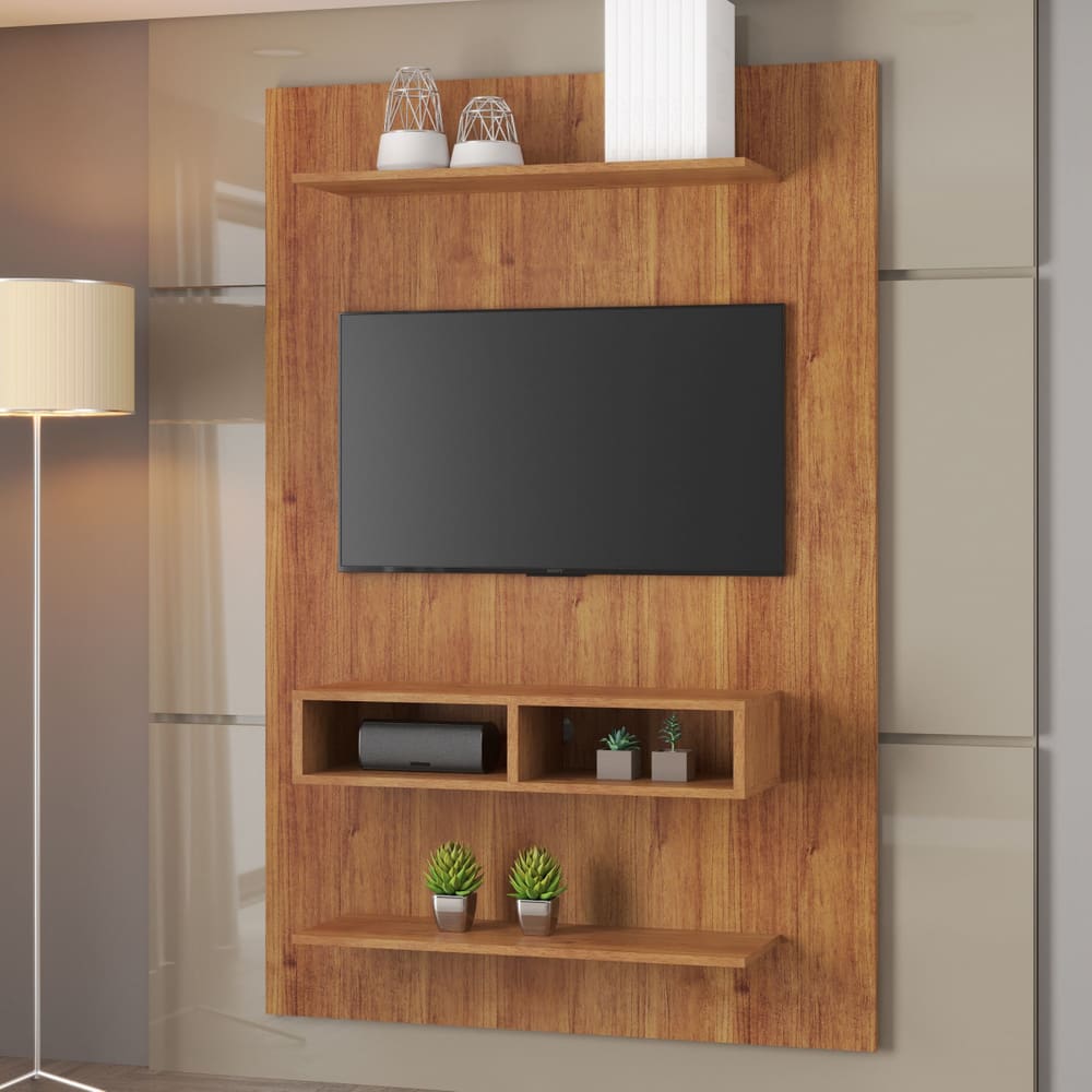 Painel para TV Até 43 Polegadas Thor 2 Nichos 2 Prateleiras Cobre - Casa Giulia