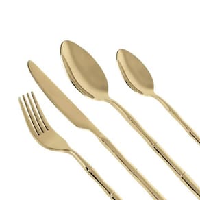 Faqueiro Em Inox Steel Wood Champanhe Com 24 Peças Fracalanza