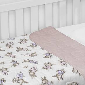 Cobre Leito Tecebem Baby Malha Estampado Meg 85cm x 145m Rosa